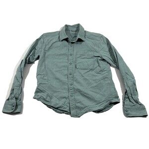 Topo Designs Womens Organic Cotton Blue Button Dirt Long Sleeve Shirt Pocket M